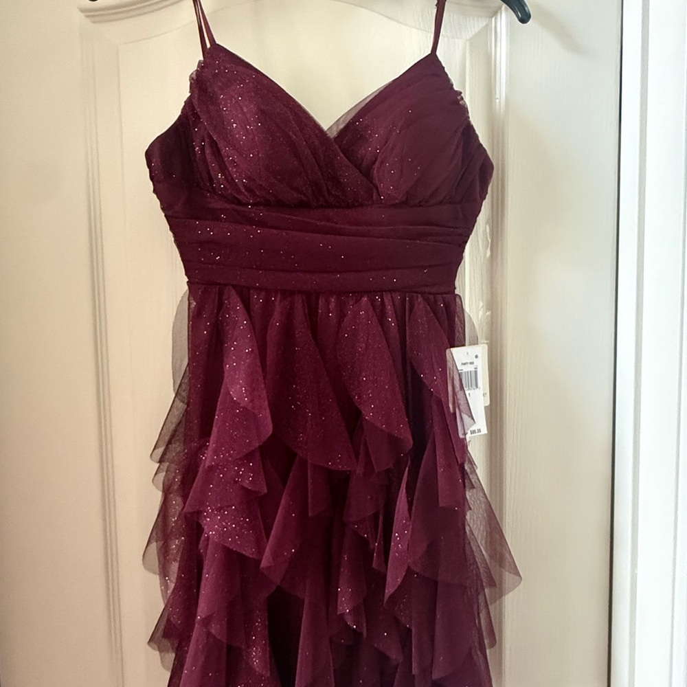 Elegant Burgundy Mini Dress